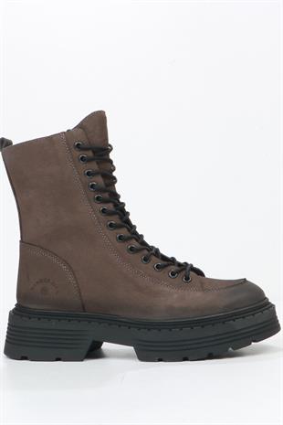 Hammer Jack Loberia Hakiki Deri Gri Kadın Bot