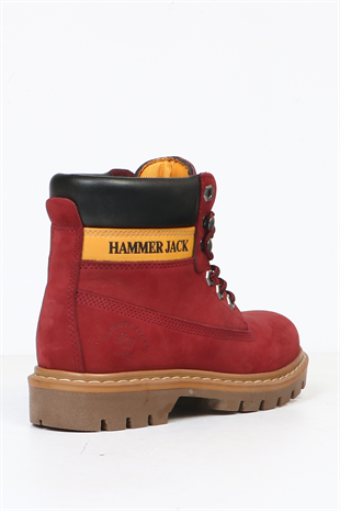 Hammer Jack Hakiki Deri Bordo Nubuk Kadın Bot