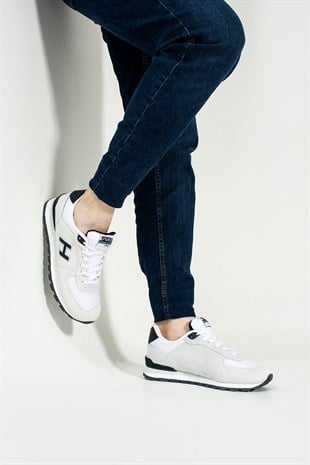 Hammer Jack Peru Hakiki Deri Kirli Beyaz-Lacivert Erkek Spor Ayakkabı