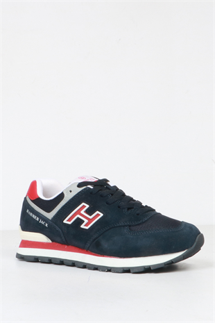 Hammer Jack Chile Hakiki Deri Lacivert-Kırmızı Kadın Spor Ayakkabı 