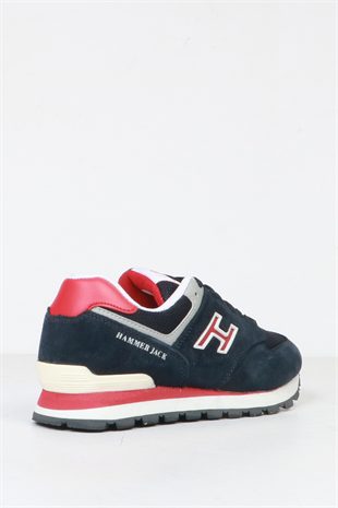 Hammer Jack Chile Hakiki Deri Lacivert-Kırmızı Kadın Spor Ayakkabı 