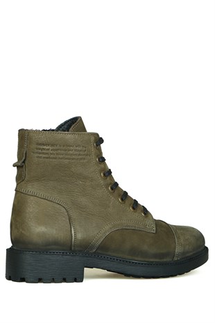 Hammer Jack Hakiki Deri Olive Dock Step Outdoor Erkek Bot 
