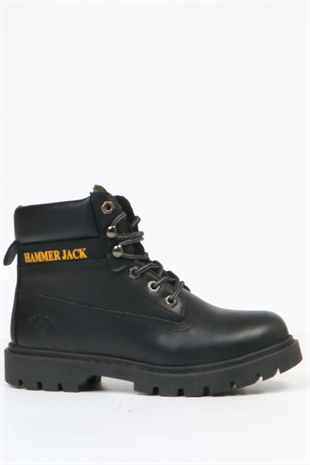 Hammer Jack Hakiki Deri Siyah Full-Up Kadın Bot