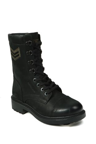Hammer Jack Hakiki Deri Siyah Yıkama Nubuk Outdoor Kadın Bot