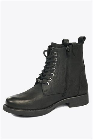 Hammer Jack Hakiki Deri Siyah Yıkama Nubuk Erkek Bot