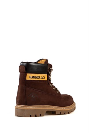 Hammer Jack Hakiki Deri Kahve Nubuk Erkek  Bot 