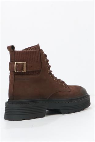 Hammer Jack Carmen Hakiki Deri Kahverengi Outdoor Kadın Bot 