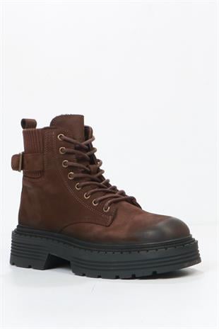 Hammer Jack Carmen Hakiki Deri Kahverengi Outdoor Kadın Bot 