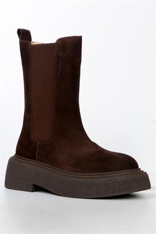 Hammer Jack Sorte Hakiki Deri Kahverengi Outdoor Kadın Bot 