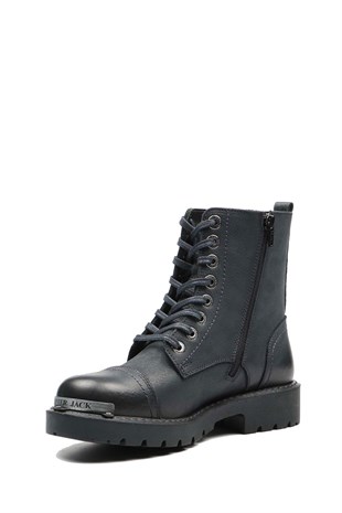 Hammer Jack Hakiki Deri Lacivert Yıkama Nubuk Kadın Bot