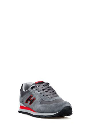 Hammer Jack Peru Hakiki Deri Meet Gri-Kırmızı-Laci Erkek Spor Ayakkabı