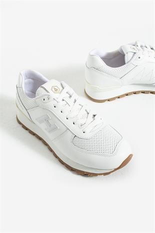 Hammer Jack Peru Hakiki Deri Beyaz Krep Erkek Spor Ayakkabı 