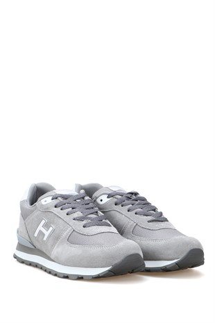 Hammer Jack Peru Hakiki Deri Gri - Beyaz Kadın Spor Ayakkabı 