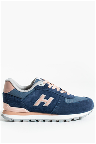 Hammer Jack Peru Hakiki Deri Koyu İndigo-Pudra Kadın Spor Ayakkabı