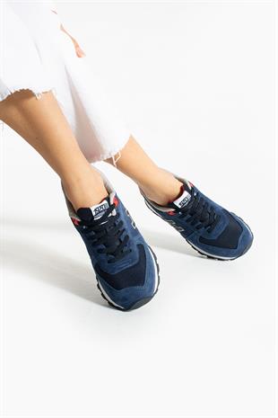 Hammer Jack Peru Hakiki Deri Koyu İndigo-Kırmızı Kadın Ayakkabı