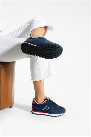 Hammer Jack Peru Hakiki Deri Koyu İndigo-Kırmızı Kadın Ayakkabı