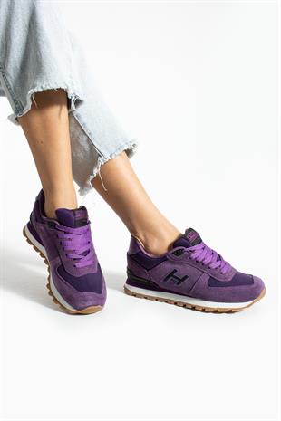 Hammer Jack Peru Hakiki Deri Mor Kadın Spor Ayakkabı