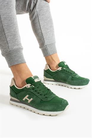 Hammer Jack Peru Hakiki Deri Yeşil Gri Erkek Spor Ayakkabı 