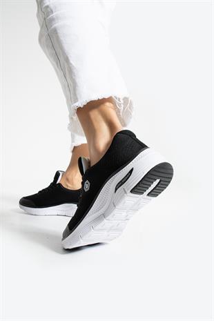 Hammer Jack Siyah-Beyaz Kadın Spor Ayakkabı 