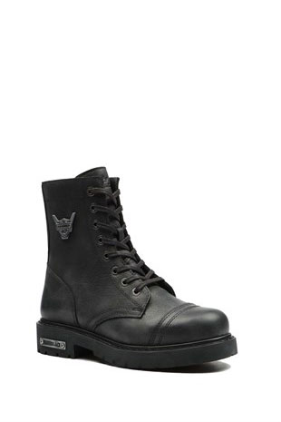 Hammer Jack Hakiki Deri Siyah Dock Step Outdoor Kadın Bot 