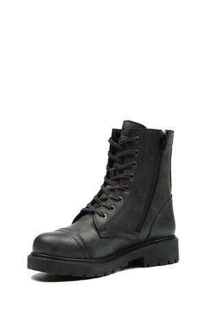 Hammer Jack Hakiki Deri Siyah Dock Step Outdoor Kadın Bot 