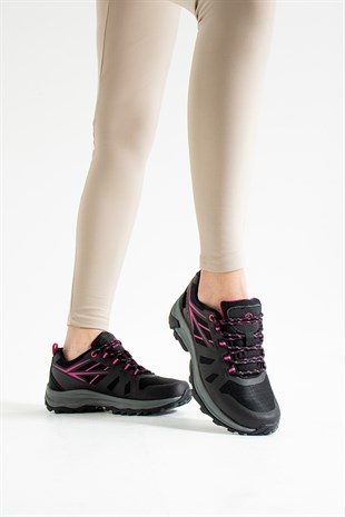 Hammer Jack Nerzul Su Geçirmez Siyah Fuşya Outdoor Kadın Ayakkabı 