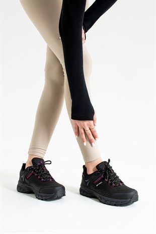 Hammer Jack Cabo Su Geçirmez Siyah-Fuşya Outdoor Kadın Ayakkabı 