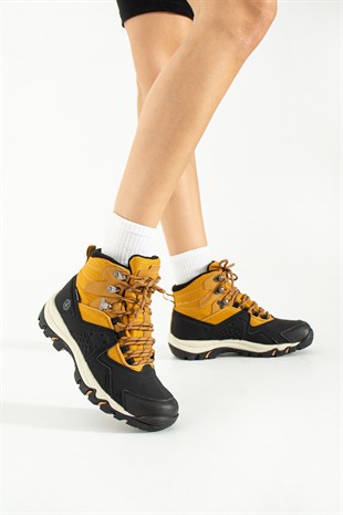 Hammer Jack Vader Su Geçirmez Siyah Sarı Outdoor Kadın Bot 