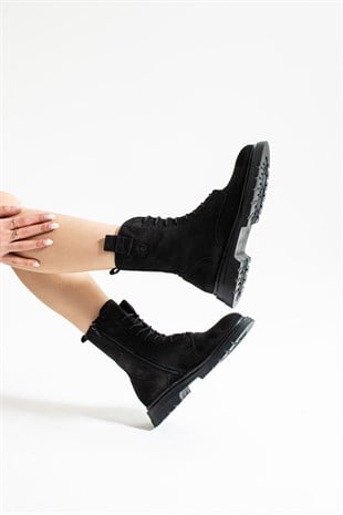 Hammer Jack Hakiki Deri Siyah Kadın Bot 