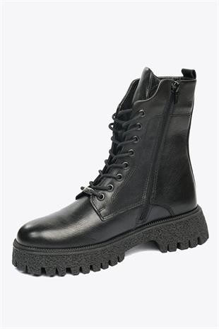 Hammer Jack Marsali Hakiki Deri Siyah Kadın Bot 