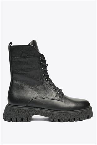 Hammer Jack Marsali Hakiki Deri Siyah Kadın Bot 