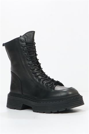 Hammer Jack Loberia Hakiki Deri Siyah Kadın Bot