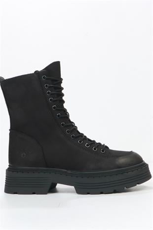 Hammer Jack Loberia Hakiki Deri Siyah Kadın Bot