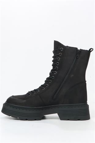 Hammer Jack Loberia Hakiki Deri Siyah Kadın Bot