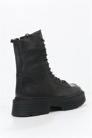 Hammer Jack Loberia Hakiki Deri Siyah Kadın Bot