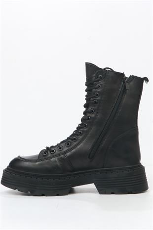Hammer Jack Loberia Hakiki Deri Siyah Kadın Bot
