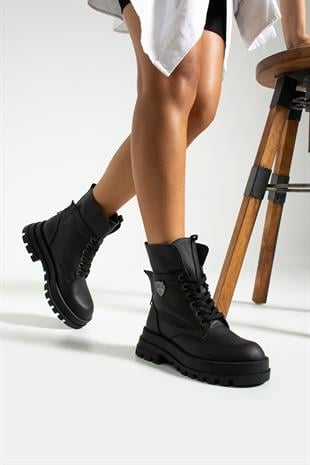 Hammer Jack Lenora Hakiki Deri Siyah Kadın Bot