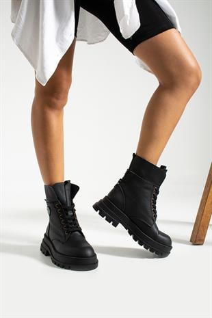 Hammer Jack Lenora Hakiki Deri Siyah Kadın Bot