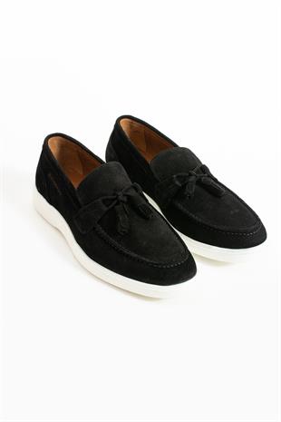 Hammer Jack Maglaj Hakiki Deri Siyah Süet Erkek Ayakkabı