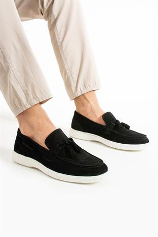 Hammer Jack Maglaj Hakiki Deri Siyah Süet Erkek Ayakkabı