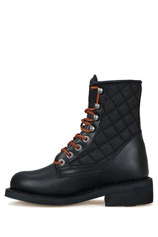 Harley Davıdson Siyah Deri Kadın Bot 