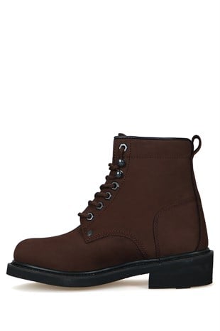 Harley Davidson Gibson Hakiki Deri Koyu Kahve Crazy  Unisex Bot