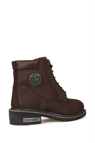 Harley Davidson Jim Hakiki Deri Dark Brown Nubuk Erkek Bot 