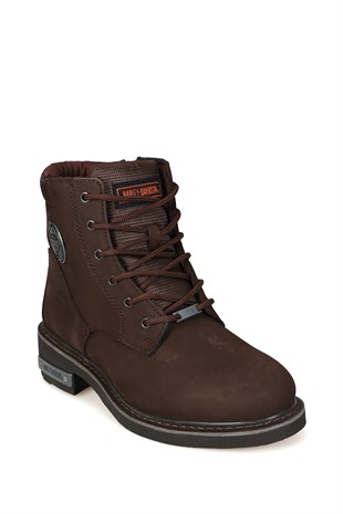 Harley Davidson Jim Hakiki Deri Dark Brown Nubuk Erkek Bot 