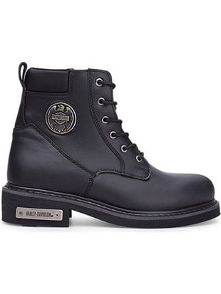Harley Davidson Jim Siyah Baskılı Deri Erkek Botu 