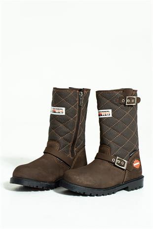 Harley Davidson Laconia Hakiki Deri Kahverengi Çocuk Çizme 