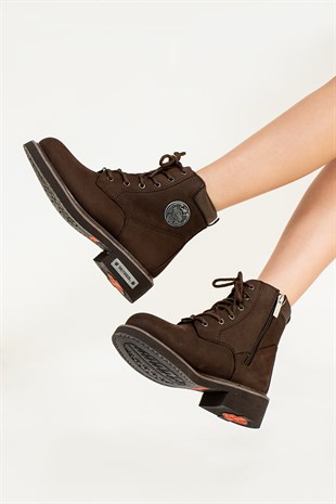 Harley Davidson Jim Kahverengi Nubuk Kadın Bot 