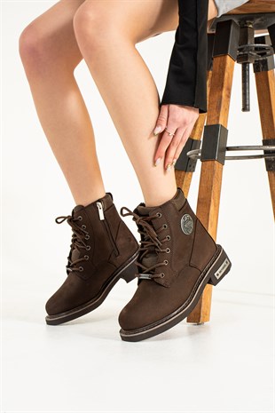 Harley Davidson Jim Kahverengi Nubuk Kadın Bot 