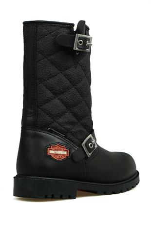 Harley Davidson Laconia Hakiki Deri Siyah Çocuk Çizme 