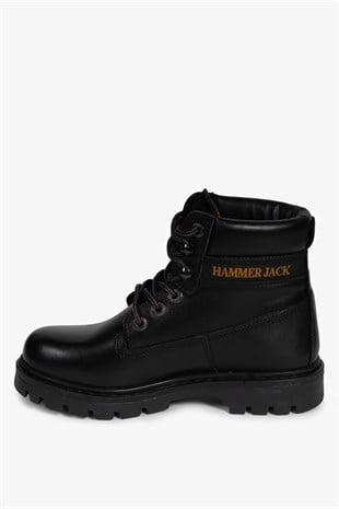 Hammer Jack Hakiki Deri Siyah Full-Up Kadın Bot